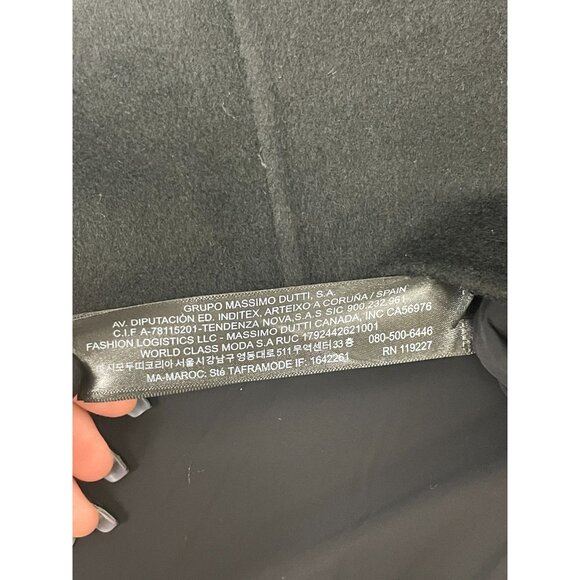 Massimo Dutti Womens Mini Dress Medium Black Beaded Prom Semi Wool 9210/954 NWT - Picture 8 of 16